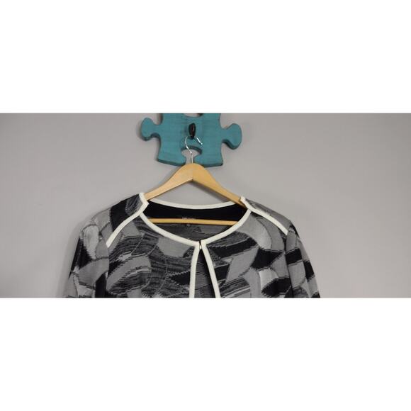 Misook knit cardigan sweater top 1X modern abstract print plus size - Picture 4 of 16